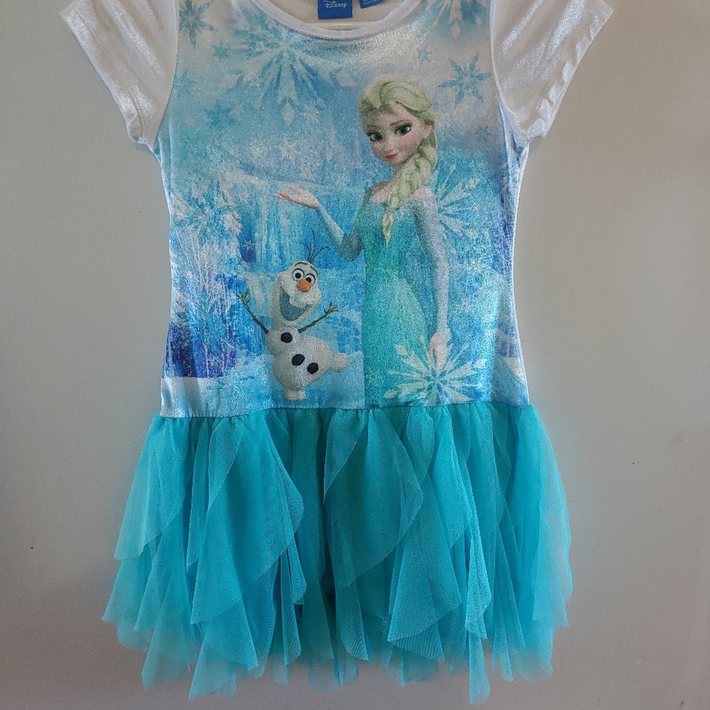 Disney Frozen dress 7/8 with velvet top .